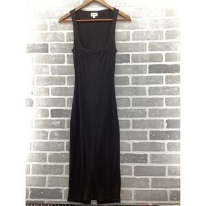 superdown Black Gail Ribbed‎ Knit Open Back Midi Dress Scoop Neck Bodycon Medium